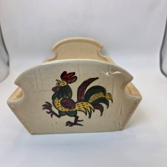 Metlox Poppytrail Rooster Bread Holder Vintage California Pottery Bread Tray - Picture 2 of 12